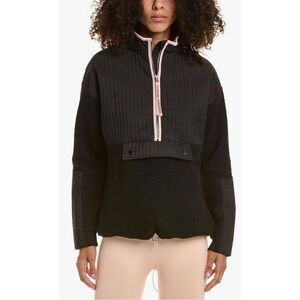 NEW! Spiritual Gangster Woman's Sherpa‎ Half Zip Black & Pink Blush Small $168